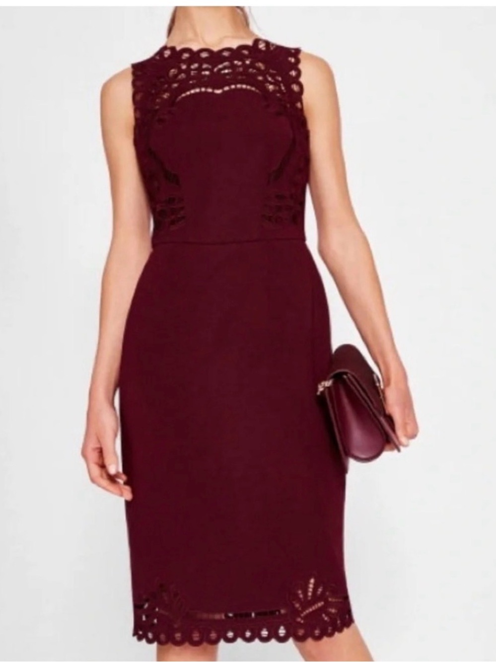 Ted Baker Verita laser cut scalloped sheath Dress size 3 Ted Baker us:8-10